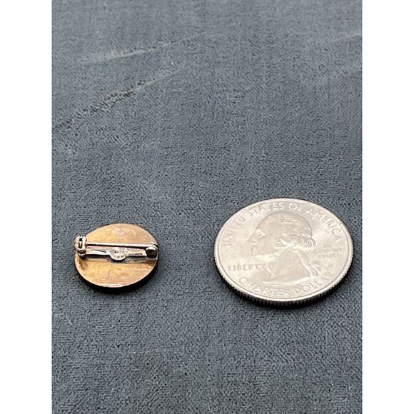 Vintage Pin American “Pro Patria” Blood Donor Copper Round Lapel Sterling Pin - Picture 3 of 3